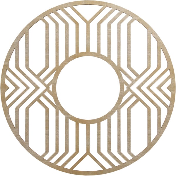Ekena Millwork Empire Wood Fretwork Pierced Ceiling Medallion, Birch, 26"OD x 9 1/2"ID x 1/4"T CMWP26X26X0250EPBI - main